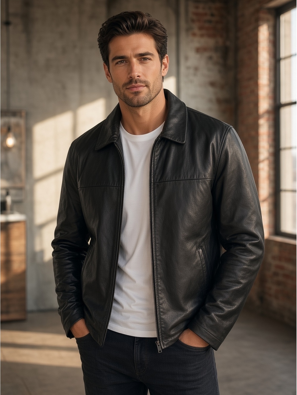 Keneth Cole 100% leather jacket size XL